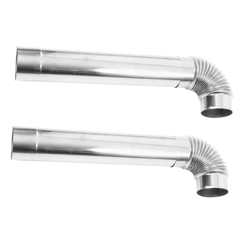 Abaodam 1ensemble Extension Acier Inoxydable pour Tuyau De Cheminée avec Coude Accessoire De Poêle pour Chauffage Domestique Et Camping Extérieur Coude