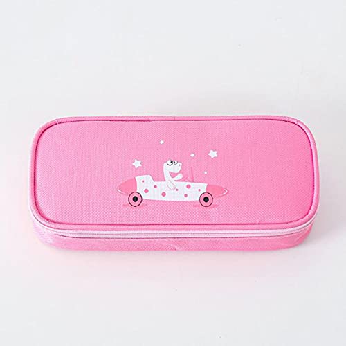 ZSQZJJ Großes Federmäppchen Kinder Federmäppchen Canvas Gadget Federmäppchen Schulbedarf Pink Cover