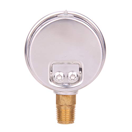 Measureman 2" Dial Size, Glycerin Filled Pool Filter Pressure Gauge, 304 Stainless Steel Case, 0-35Psi/250Kpa, 1/4" Npt Lower Mount #TOP3