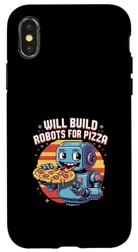 Will Build Robots For Pizza �G���W�j�A�����O���{�b�g |- �X�}�z�P�[�X iPhone X/XS �p