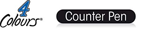 BIC 4 Farben Kugelschreiber mit Kette & Ständer 4 Colours Counter Pen, austauschbare Mienen, Ideal für das Büro, 1 Stück (3er Pack)