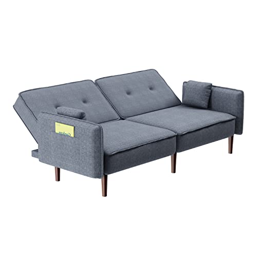 Fulife Convertible Futon Sofa Bed, Modern Sleeper Couch With 3 Adjustable Backrests And 6 Solid Wood Legs, Loveseat Recliner For Living Room, Apartment, Small Places, Grey #TOP4