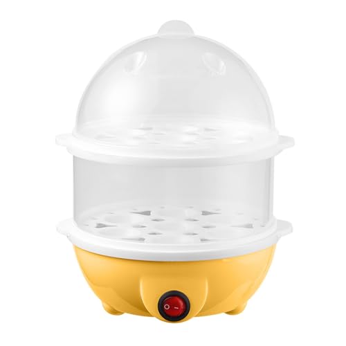Rapid Electric Egg Cooker for Hard Boiled Eggs, 350W 14 Egg Dual Layer Egg Boiler with Auto Shut off Steam Trays and Dishwasher Safe Parts