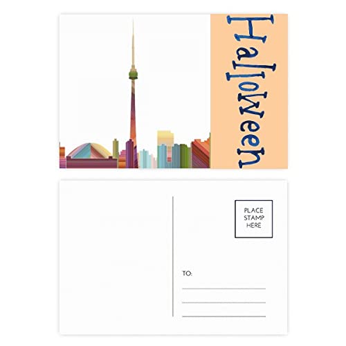 Cartes postales Halloween paysage canadien aquarelle x20