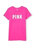 Rundhalsausschnitt Victoria\'s Secret Pink Knit Kurzarm T-Shirt, Atomic Pink, Groß