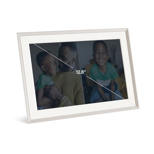Image of Aura 10 inch HD WiFi Digital Picture Frame - Free Unlimited Cloud Storage - Send Photos from Phone - No Subscription - Auto On /Off - Gift for Parents & Grandparents (Cool White Mat, 10 inch)