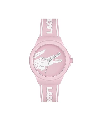 Lacoste Neocroc Women's Quartz Plastic And Silicone Strap Watch, Color: White And Pink (Model: 2001218) #TOP10