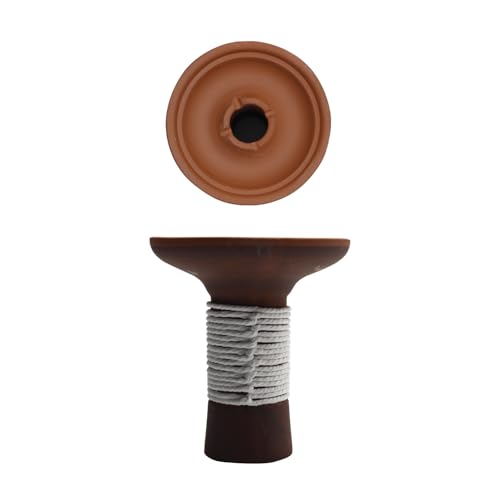 Amaren Rope Decorative Phunnel Hookah Bowl – Handmade Red Clay Ceramic, Universal Fit for Foil & HMD, Leak-Resistant Airflow – [Multiple Colors] (White)