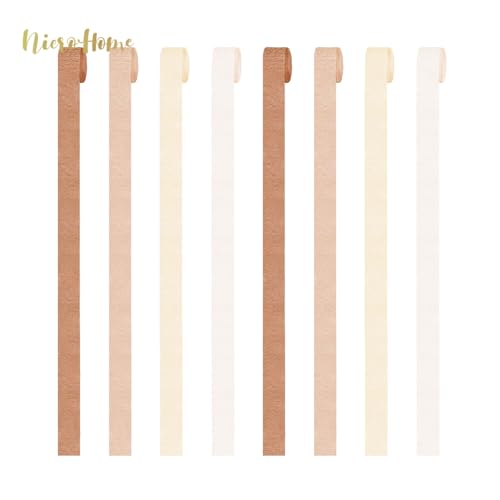 Image of NICROHOME EUR Wedding Party Decorations, 8 Rolls Creamy White Crepe Paper Streamers for Boho Wedding, Engagement, Baby Bridal Showers Party Supplies, Birthday, 82 ft Long
