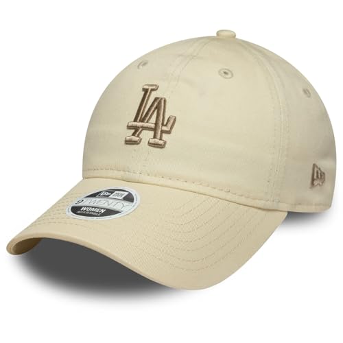 Casquette New Era 9TWENTY femme beige clair, finitions haut de gamme League ESS