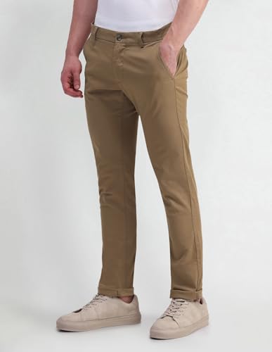 Image of Arrow Men's Mid Rise Slim Fit Casual Trouser