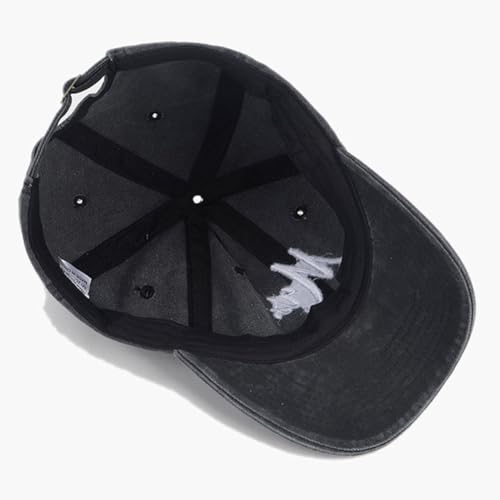 Image of XYIYI Mr Black Vintage Washed Distressed Baseball Cap Adjustable Cotton Dad Hat for Women Men