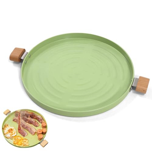 Trveqhk Sartén antiadherente sin humo, parrilla para hornear, barbacoa, estufa de camping, parrilla con asa para carne, pescado y verduras