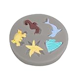 Moldes de sirena para decoración de pasteles, molde de fondant con temática marina, caracola de silicona, decoración de cupcakes de postre de sirena para decoración de pasteles, proyectos de