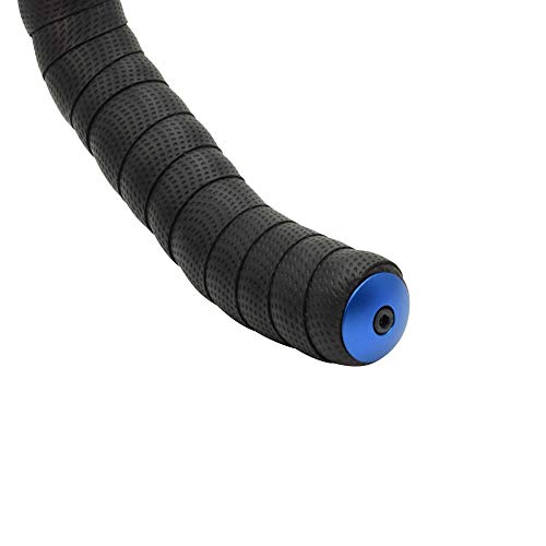 Domain Cycling Aluminum Bike Handlebar Bar End Plugs, Expanding Adjustable Locking Caps, Road Bicycle Grip Mountain BMX MTB Fixie (Blue) - Thumbnail 4