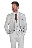 Men’s Boys Plaid Check Stone Beige Suit Tailored Fit Classic Retro Formal Wedding Father and Son Set