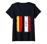 donna germania iraq mezza bandiera maglia irachena tedesca maglietta con collo a v