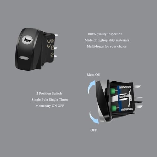 Interrupteur à bascule LED bleue 5 broches étanche pour UTV et auto