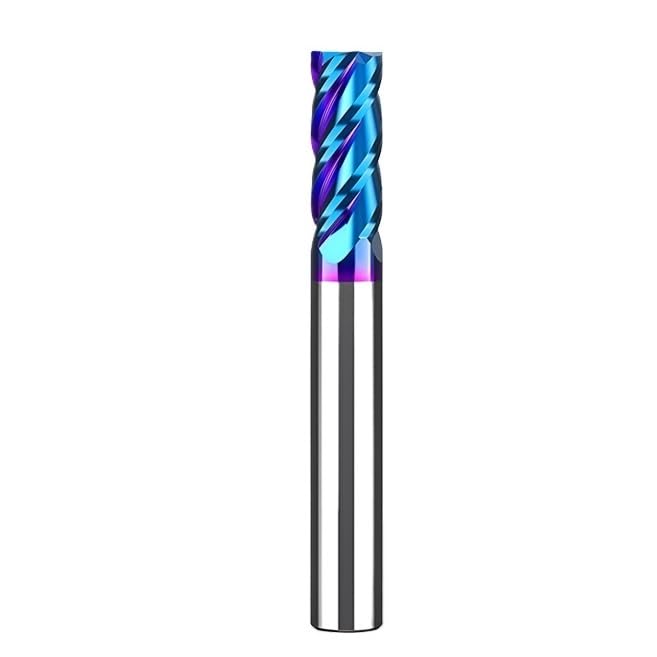 1 herramienta de mecanizado CNC carburo tungsteno HRC65 con recubrimiento nano azul, fresa 4 flautas for acero, fresas extremo plano,0-20 mm(16x40Cx16Dx100L)
