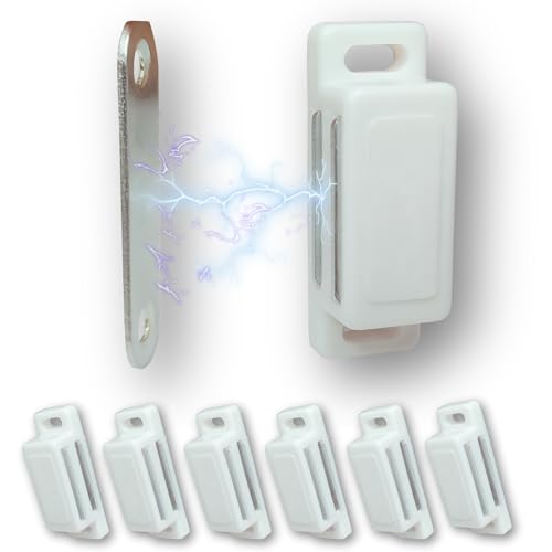 Kit 10 Trinco Porta de Armario Fecho Trava Magnetica Ima Moveis Branco Guarda Roupa com Batente