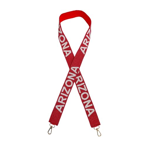 Lashicorn Arizona Red Beaded Purse Strap White Letters 49” Pro Football Stadium Approved Clear Bag Cardinal Gold Hardware Sports College Crimson