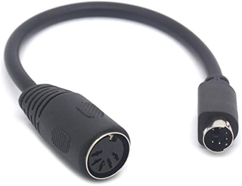 GLHONG PS/2 to at Keyboard Cable Adapter - 6 Pin Mini Din Male to 5 Pin MIDI Female Keyboard Adaptor