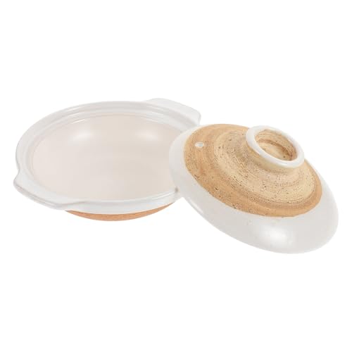 TOBBOMEY Cazuela de Cerámica Japonesa con Tapa para Cocinar Arroz y Pollo Estofado Olla Resistente para Guisos y Sopas Cocina Vitrocerámica