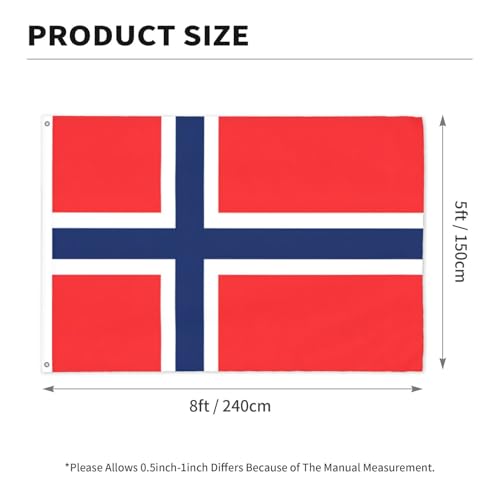 Drapeau norvégien double face en polyester de haute qualité résistant pour mât extérieur