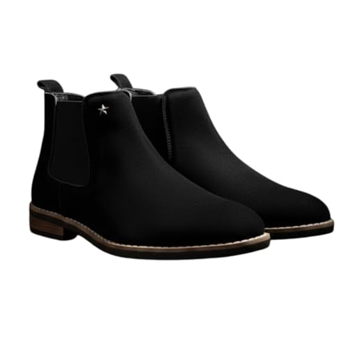 Image of Men's Chelsea Boots Suede Finish Slip-On Ankle Boots Elastic Side Panel Casual & Formal Wear