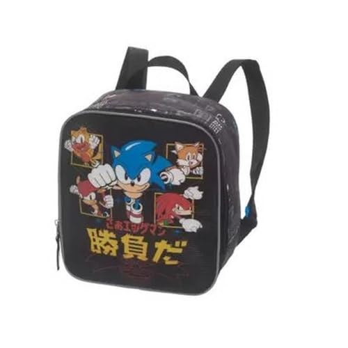 Kit Mochila De Costas Sonic Go Fast + Lancheira+ Estojo