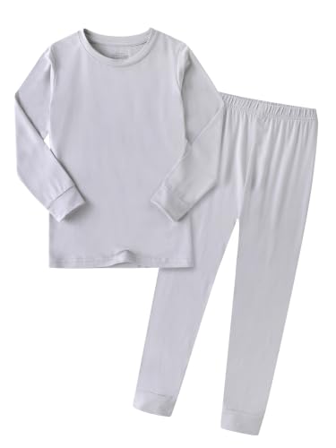 Image of BABY 2T-10Y Toddler Kids Girls Boys Soft Comfy Viscose 2pcs Set Long Sleeve Plain Shirts and Pants Sets