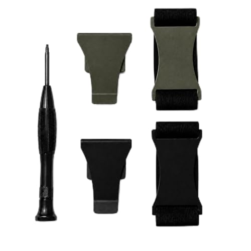 Keymarx Accessories Kit for Ridge Wallet Replacement Money Clip (Black Army Green) & Cash Strap (Black Army Green) with Torx Screwdriver & Screws - Minimalist Metal Wallet Refurbishment Kit