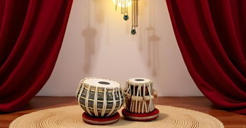 Image of Sheesham Wood Tb-0092 Hand Made Brass Tabla Set Black Color Indian Musical Instrument Bayan Tabla, Dayan Tabla For Beginners & Students