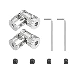 PATIKIL Drehbarer Universeller Lenkschaft 3mm Bis 3.17mm Innendurchmesser 2 Stück U Gelenk Wellenkupplung U Gelenke Kupplungsverbinder Zubehör Mit M3 Schrauben