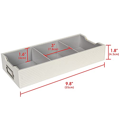 JACKCUBE DESIGN Business Card Holder Organizer For Desk, Index Card Box Storage, A-Z Alphabetical Tabs Office Desk Organizer (White) - MK171B