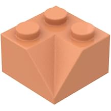 Gobricks 3046 Slope Brick 2x2 45 Sloped Concave Roof Tile, Nougat, 50 pcs