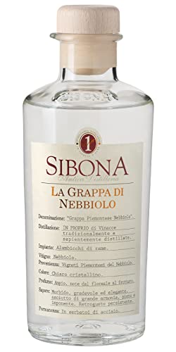 Sibona Grappa di Nebbiolo 40% vol. (1 x 0,5l) - Sortenreiner, kräftiger Grappa aus Italien Cover