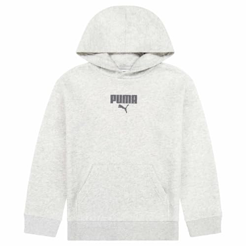 PUMA Youth Boy's Logo Fleece Lined Long Sleeve Pullover Hoodie Sweatshirt (US, Alpha, Medium, Regular, Grey)2
