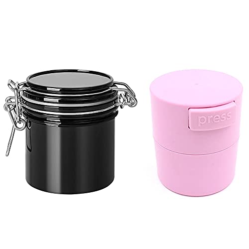 GSA 2 Pieces Eyelash Glue Storage Tank Eyelash Glue Storage Jar Activated Carbon Cylinder Jar Sealed Container Lash Glue Container for Grafting Eyelash Supplies(Two styles)