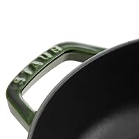 STAUB Schmorpfanne, Chistera Bräter, 28 cm, 3,7 L, Induktionsgeeignet, Aroma-Regen, Made in France, Basilikum-Grün – Ansicht 3