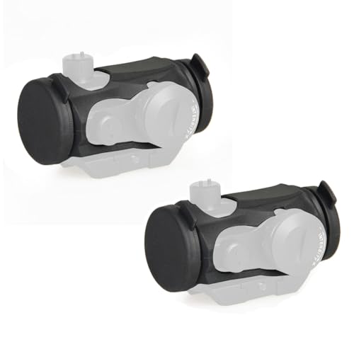 Tactical T1 Optic Sight Protect Cover with Integrated Front Rear Flip Up Lens Caps，Thermoelastic Polymer Lens DustProof Cover for T1 Red Dot Reflex Scope，Perfectly Preventing Scratching and Dust，2Pcs