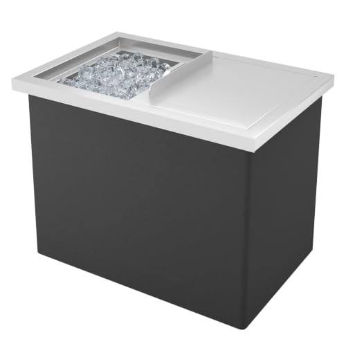 Drop in Ice Chest, 135 QT Stainless Steel Ice Bin with Sliding Cover