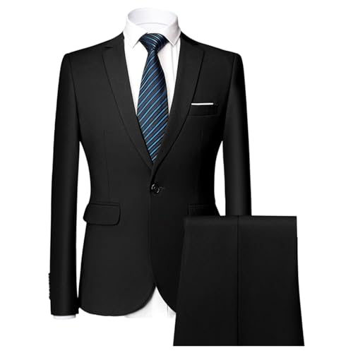 Blazer à revers cranté pour fête et soirée élégante costume homme 2 pièces