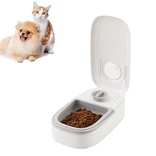 Automatic Pet Feeder with 48H Timer,Dry and Wet Food Dispenser for Cats Small Dogs,Portable Pet Feeder Station for Home Travel (Grey,1 Bowl)
