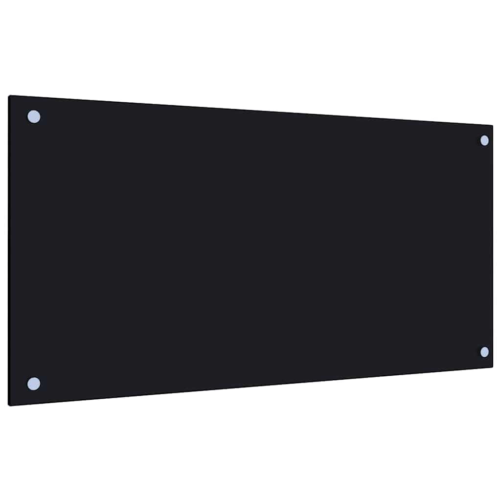 Generisch Küchenrückwände 2 STK. Schwarz 80x40 cm Hartglas,Heim & Garten,Küche & Esszimmer,Küchenhelfer & -utensilien-3315798