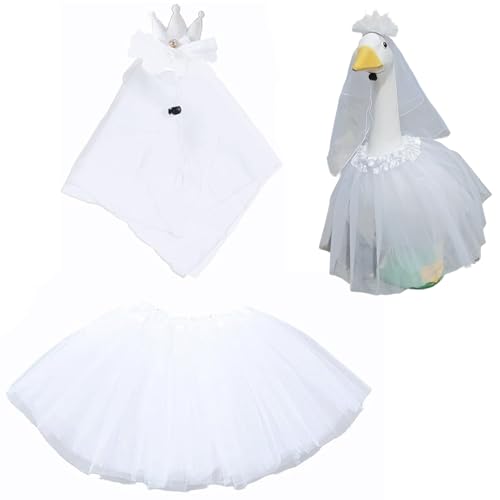 Tenues d'oies de pelouse élégantes avec voile en tulle pour célébrer un mariage créatif