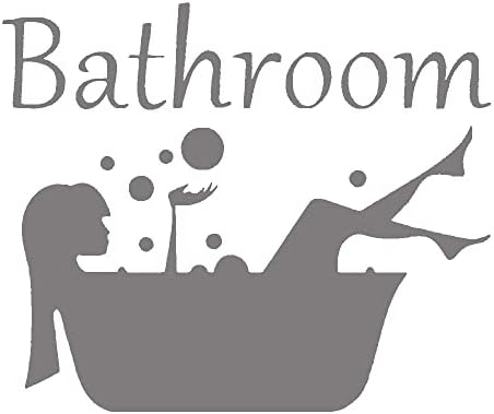 Hatcherabilia Novelty Lady in the Bath Bathroom Door Sign Sticker/Bathroom Sticker (Black)