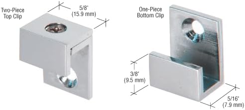 C.R. LAURENCE MC01BN CRL Brushed Nickel 5/8" Wide Mirror Clip Set