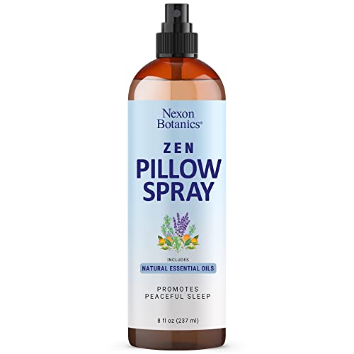 Zen Pillow Spray 8 fl oz - Made from Natural Essential Oils Rosemary, Lavender Sleep Spray - Linen Spray, Room Mist, Air Freshener for Sleeping, Bedding, Deep Relaxation - Nexon Botanics