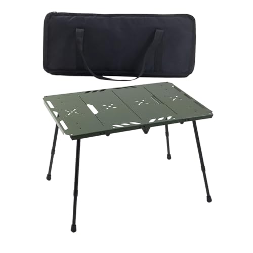 kowaku Folding Table Aluminum Alloy Portable Furniture Sturdy Small Adjustable Height Outdoor Camping Table for Barbecue Picnic Yard
